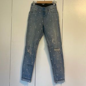 Star embroidered jeans